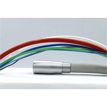 Lichtturbinenschlauch 6-Loch Midwest, hellgrau RAL 9002, offene Enden.