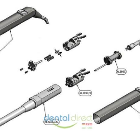 Minilight 3/6-F-Griffhülse, INOX, abgewinkelt