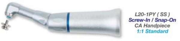 L20-1PY (SS) Prophy Winkelstück Screw-In/Snap-On, 1:1